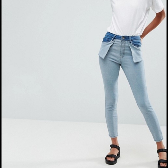 ASOS Ridley High waist Skinny Inside Out Jeans 32 - Picture 3 of 4